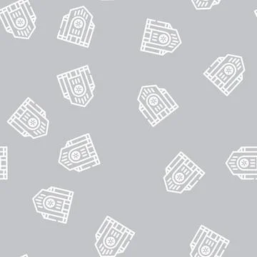 Synagogue, new york line vector seamless pattern 스톡 일러스트