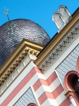 Synagogue with the ten command Foto stock