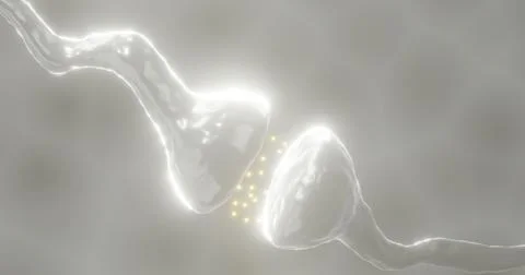 Synapse in 3D illustration Illustrazione stock