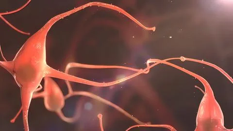 Synapse and Neurons sending electrical signals and chemical signaling Illustrazione stock