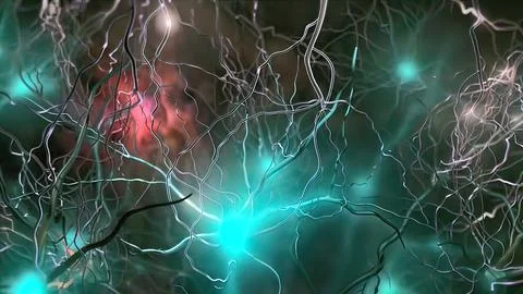 Synapse and Neurons sending electrical signals and chemical signaling Illustrazione stock