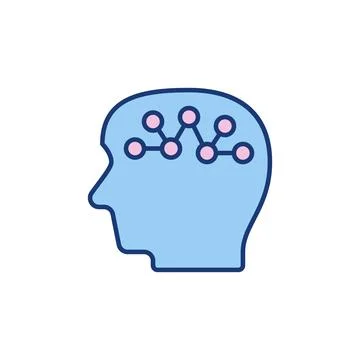Synapse in Human Head vector concept colored icon Stock Illustration