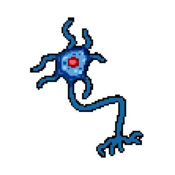 Synapse neurons pixel art vector illustration Stock Illustration