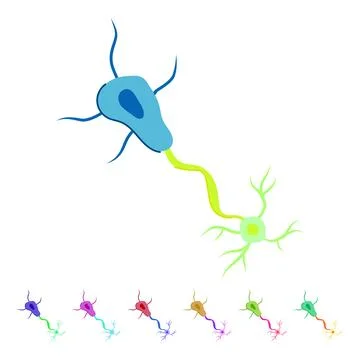 Synapse neurons vector cartoon graphic Illustrazione stock