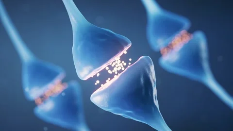Synapse sends impulses and signals, neural network with active neurons movi.. Vídeos de archivo 332315804