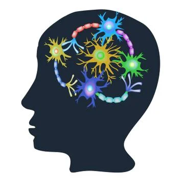 Synapses of neurons. Neural communications background. Neuron communication Stock Illustration