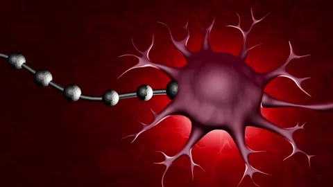 Synaptic transistors. Neuron with artificial connection. 3d animation render Stock Footage 280794423