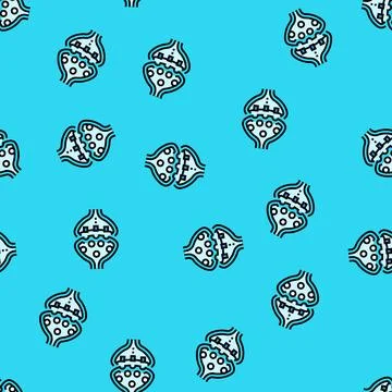 Synaptic transmission neuroscience neurology vector seamless pattern Stock Illustration