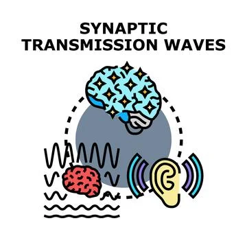 Synaptic transmission waves and neural processes 스톡 일러스트