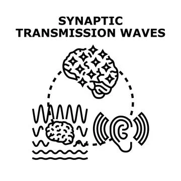 Synaptic transmission waves and neural processes 스톡 일러스트