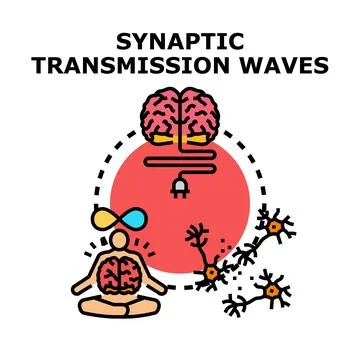 Synaptic transmission waves connecting brain activity and mindfulness 스톡 일러스트