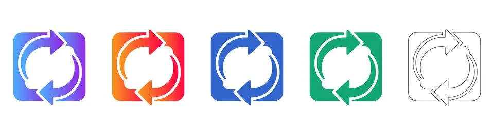 Sync and Refresh Icon Set for Web Interfaces Illustrazione stock