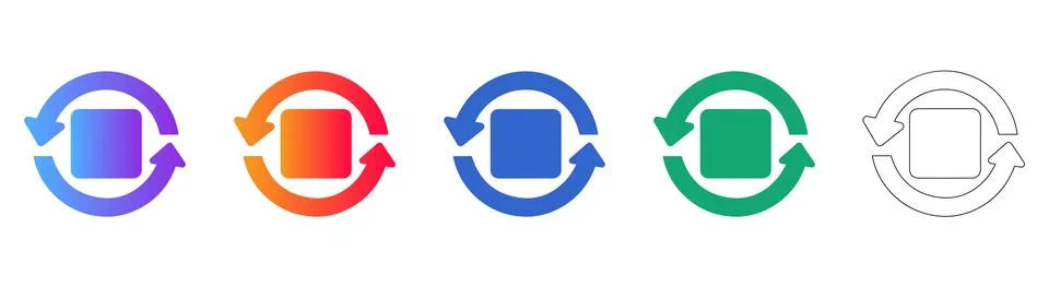 Sync and Refresh Loop Icon Set Illustrazione stock