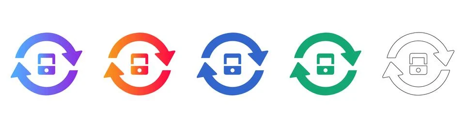 Sync and Refresh Loop Icon Set イラスト素材