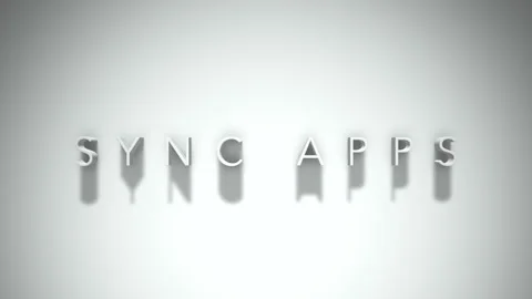 Sync apps 3D title animation with shadows on a white background Stock Footage 297383770