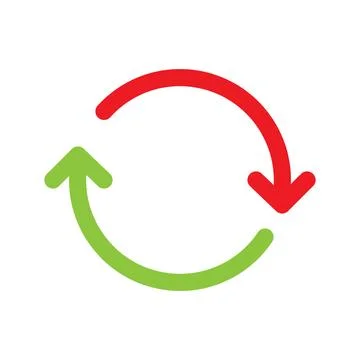 Sync arrow icon line isolated on white background. Black flat thin icon on .. Stock Illustration