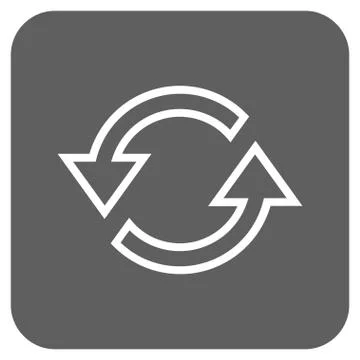 Sync Arrows Flat Squared Vector Icon Stock Illustration