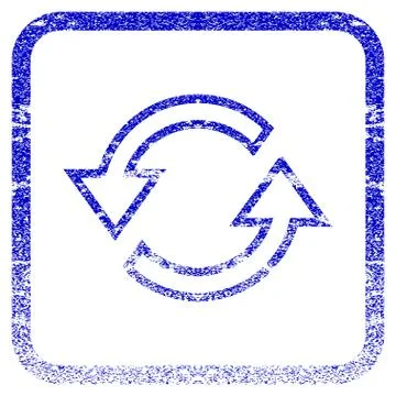 Sync Arrows Framed Textured Icon Stock Illustration