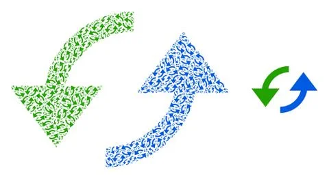 Sync Arrows Recursion Mosaic of Self Items Stock Illustration
