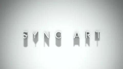 Sync art 3D title animation with shadows on a white background Video stock 297387814