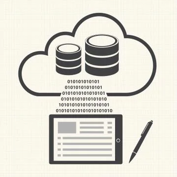 Sync to The cloud. Cloud computing concept. Stock Illustration