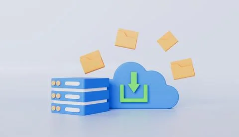 Sync cloud computing and sharing file, online data storage for business Stock Illustration