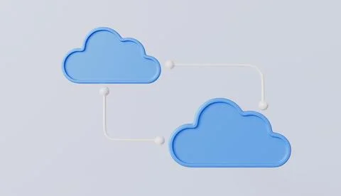 Sync cloud computing technology, online data storage for business network Stock Illustration