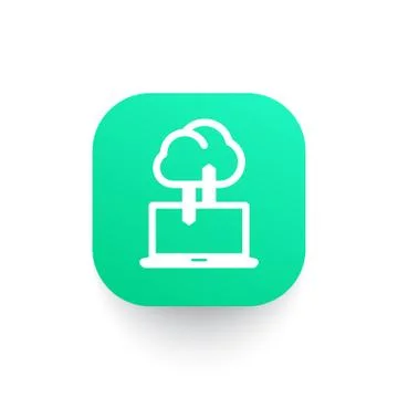 Sync with cloud icon, connection, synchronization sign Stock Illustration