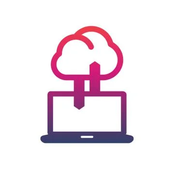 Sync with cloud icon, data upload, connection, synchronization symbol over wh Stock Illustration