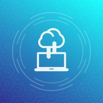 Sync with cloud icon, data upload, synchronization, vector illustration 스톡 일러스트