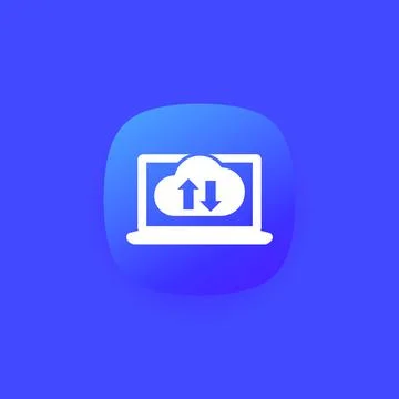 Sync with cloud, synchronization icon for apps Stock Illustration
