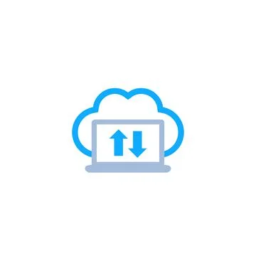 Sync with cloud, synchronization icon 库存插图