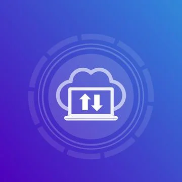 Sync with cloud, synchronization vector icon Stock Illustration