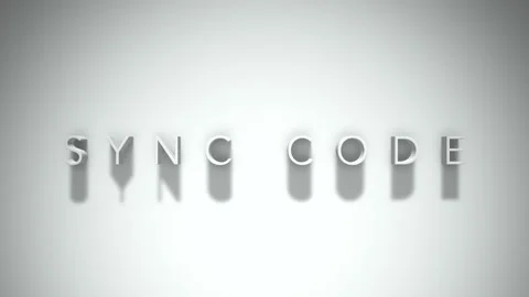 Sync code 3D title animation with shadows on a white background Stock Footage 297383789