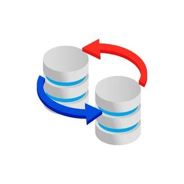 Sync database icon, isometric 3d style Stock Illustration