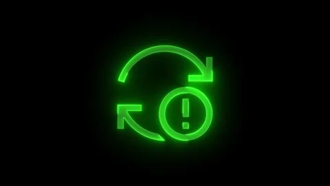 Sync error stroke icon glowing neon animation Stock Footage 289521399