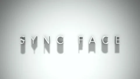 Sync face 3D title animation with shadows on a white background Stock Footage 297389825