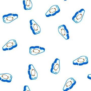 Sync file with cloud isometric icon seamless pattern Stock Illustration