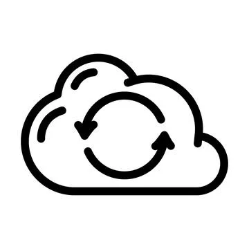 Sync file with cloud line icon vector illustration Ilustración de archivo