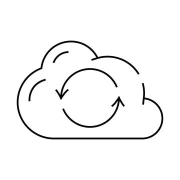Sync file with cloud line icon vector illustration Illustrazione stock
