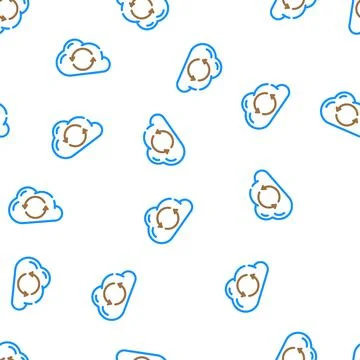 Sync file with cloud vector seamless pattern Illustrazione stock