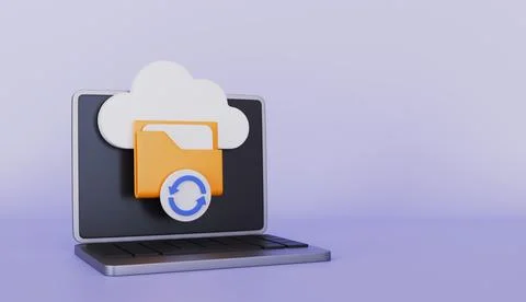 Sync folder document file on cloud icon, Data management and online connectivity Illustrazione stock