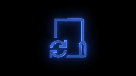 Sync folder stroke icon glowing neon animation Stock Footage 289521545