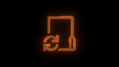 Sync folder stroke icon glowing neon animation Stock Footage 289521560