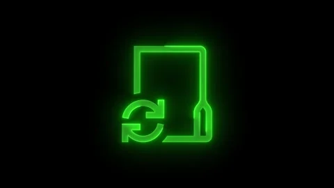 Sync folder stroke icon glowing neon animation Stock Footage 289521591