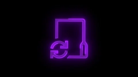 Sync folder stroke icon glowing neon animation Stock Footage 289521629