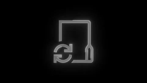 Sync folder stroke icon glowing neon animation Stock Footage 289521663
