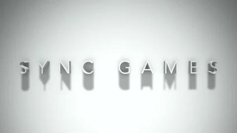 Sync games 3D title animation with shadows on a white background Video stock 297383798