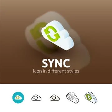 Sync icon in different style Stock Illustration
