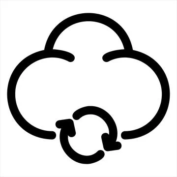 Sync line icon vector illustration isolated on white background Stock Illustration